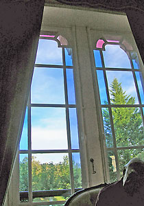Lovely bedroom window and view. Photo copyright Cold Spring Press.  All rights reserved.