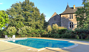 Swimming pool and château