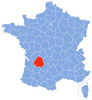 Map showing the Dordogne. Wikipedia.