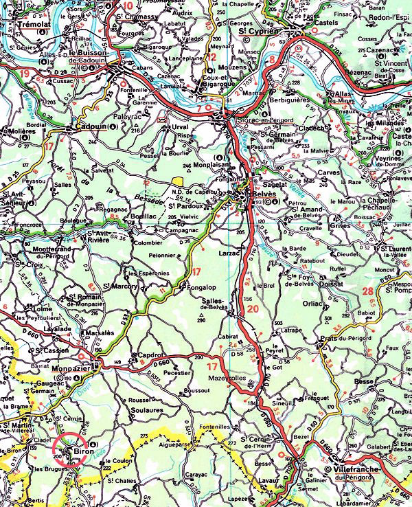 Michelin Map Le Prieur au Chteau de Biron
