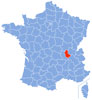 Map of Rhône département