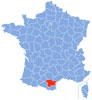 Map of Aude département