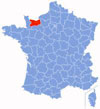 Map of Calvados, Normandy