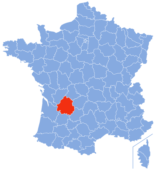 Map of the Dordogne département