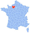 Map of the Eure département, Normandy