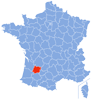Map Lot-et-Garonne.  Wikipedia