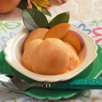 Peach Sorbet.  Photo Courtesy of www.tasteofhome.com