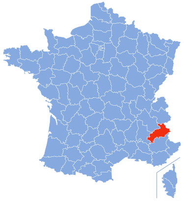 Map of the Hautes-Alpes département.  Wikipedia